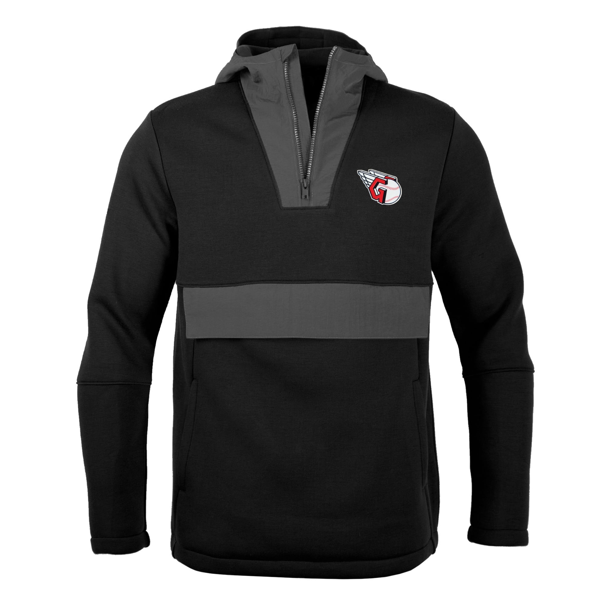 Men's Levelwear Black Cleveland Guardians Logo Ruckus QuarterZip