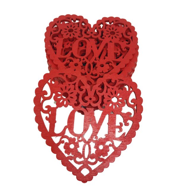Inteprter 1 Set Wooden Chips Lovely Hollow Crafts Delicate Props DIY Home Exquisite Pendant Adorable Party for Weddings Valentine's Day Type3 NO3