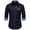 Navy, variant on WREESH Men's Elegant Dress Button Down Shirts Casual Long Sleeve with Patchwork Design, Turn-Down Collar, and Solid Color for a Versatile Wardrobe Essential Navy