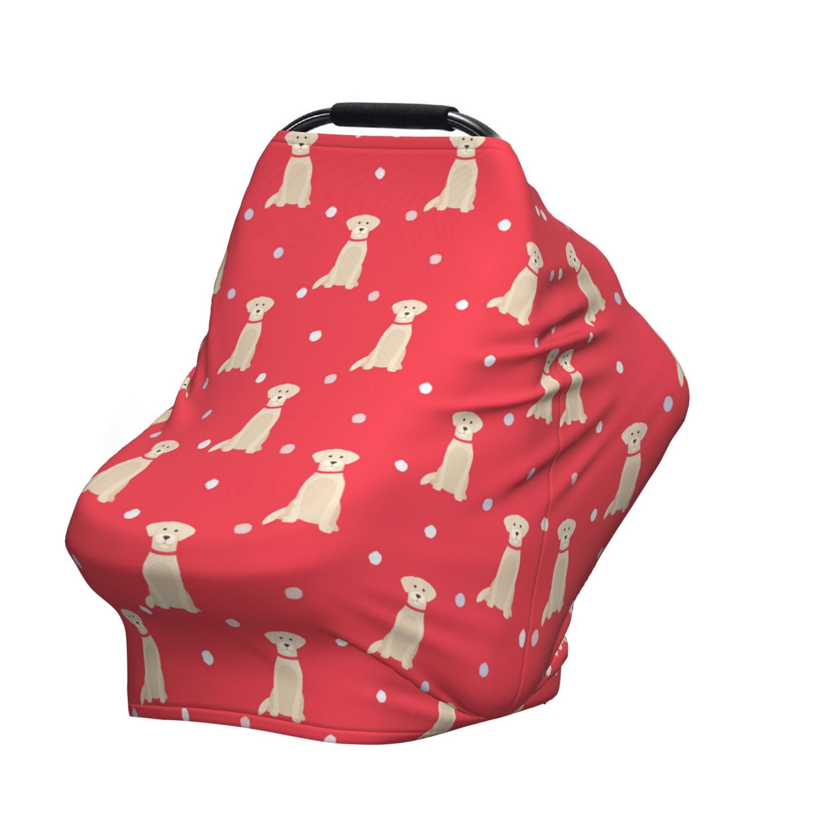 Fotbe Labrador Retriever Dog Pattern Car Seat Covers for Babies, Nursing Breastfeeding Cover Infant Carseat Canopy, Soft Stretchy Carrier Cover