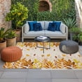 thumbnail image 2 of Yellow Leaf Outdoor Rug for Patio/Deck/Porch, Non-Slip Large Area Rug 5 x 7 Ft, Fall Plant Country Vintage Watercolor Beige Indoor Outdoor Rugs Washable Area Rugs, Camping Rug Carpet Runner, 2 of 8