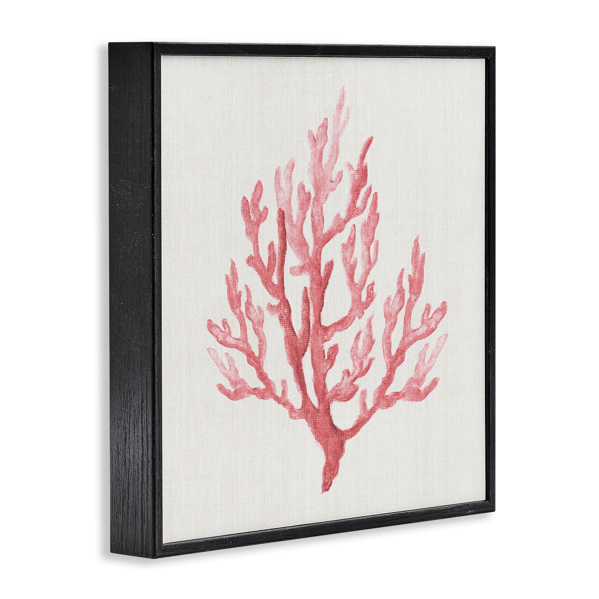 Stupell Industries Muted Pink Coral Branch Black Framed Giclee Art, design by Janet Tava