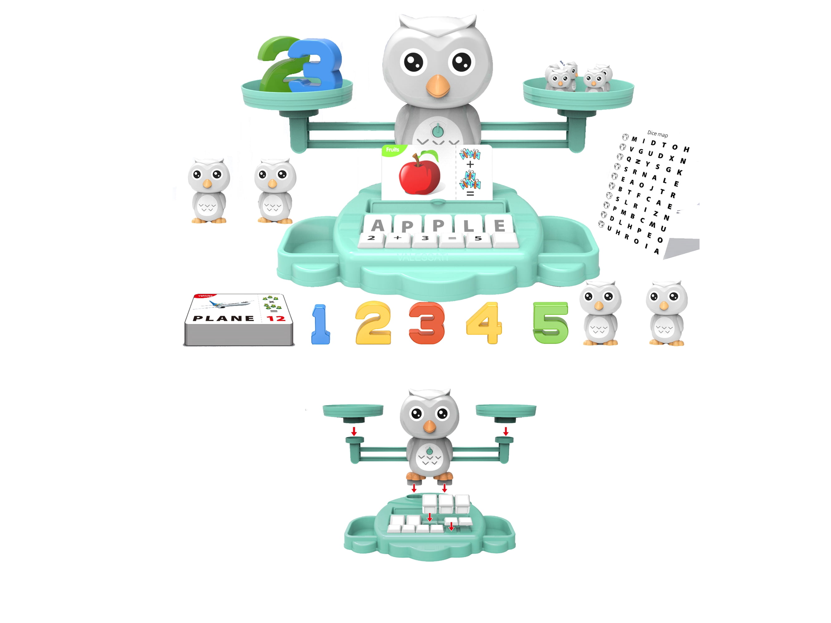 Valessati Owl Balance Math Toy for Kids Ages 6 and up, Counting Learning Game