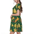 thumbnail image 2 of Vsdgher Pizza pour Femmes Été 2025 Robes Midi Maxi Décontractées Légères Manches Courtes Col Rond Robe de Plage, 2 of 6