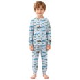 thumbnail image 5 of Gubotare Kids Pajamas Boys, 2-Piece Long Sleeve Sleepwear with Colorful Prints (Light Blue,4-5 Years), 5 of 7