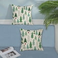 thumbnail image 3 of Christmas Pillow Covers 18x18 Set of 2, Christmas Decor Linen Pillowcase Geometric Green Christmas Tree Throw Pillows Winter Farmhouse Holiday Decorations Cushion Covers for Couch Home Sofa, 3 of 6