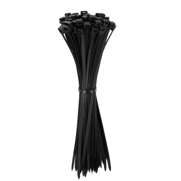 Uxcell 50pack Cable Zip Ties, Plastic Nylon Ties Wraps, 12-Inch/300mm Self-Locking Wire Cord Zip-Ties, Black