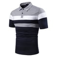 thumbnail image 3 of LilyLLL Mens Striped Print Short Sleeve T-shirt Performance Golf Bowling Shirt Tops, 3 of 4