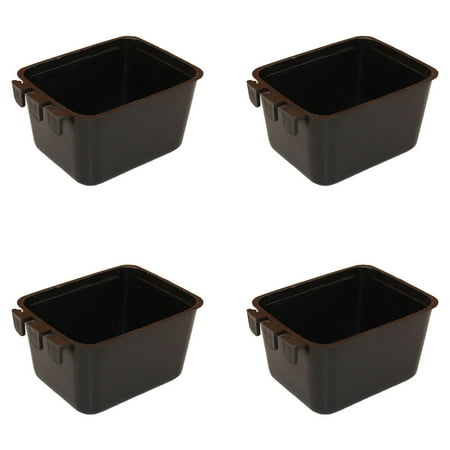 RAParts New Cage Cups 4-pk Black 1 Pint/16 fl oz Hanging Feed & Water Cups Chicken Poultry