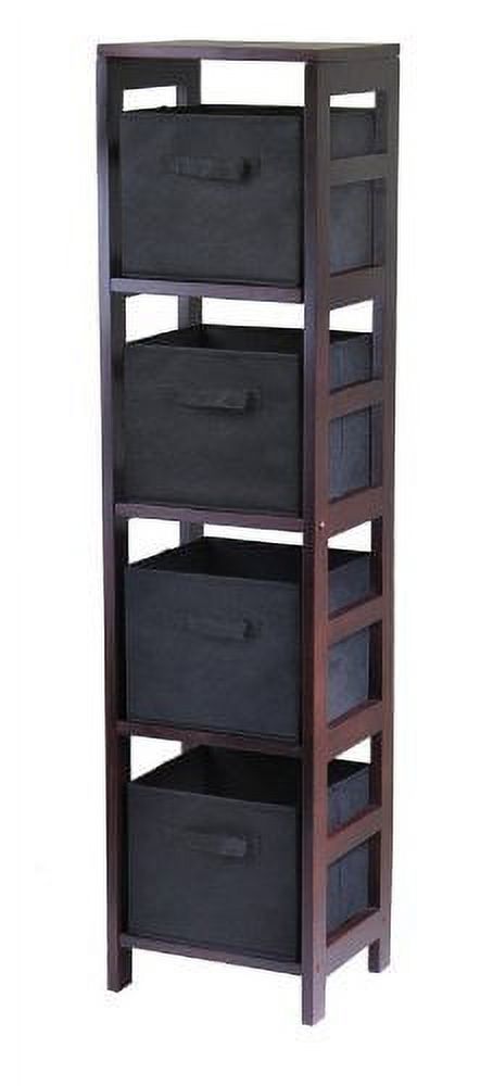 Winsome Wood Capri 6-Pc Foldable Baskets, Black Fabric - image 4 of 4