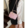 thumbnail image 5 of Women's Pink Woven Mini Crossbody Bag with Top Handle, 5 of 8