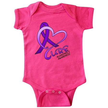 

Inktastic Cure- Alzheimers Awareness purple ribbon Gift Baby Boy or Baby Girl Bodysuit