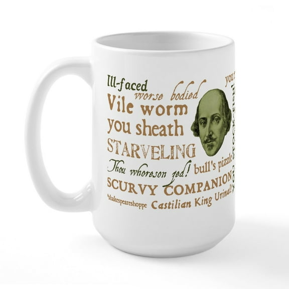 CafePress - Shakespeare Insults Large Mug - 15 oz Ceramic Large White Nolvety Mug