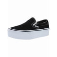 thumbnail image 4 of Vans Women's  Classic Slip-On Stackform Shoes, Canvas Black/True White SIZE W9/M7.5, 4 of 5