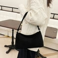 thumbnail image 4 of Suede Mini Tote Shoulder Bag For Women 2025 Fall Winter Fashion Handbag Elegant Clutch Purse, 4 of 8
