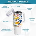 thumbnail image 4 of SKYSONIC 40oz Cartoon Construction Vehicles Tumbler With Lid And Straw Travel Coffee Mug Stainless Steel Insulated Thermal Tumblers Cup, 4 of 7