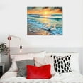 thumbnail image 4 of JRXY S02275 Canvas Prints Wall Art Beach Sunset Ocean Waves Nature Pictures Stretched Pictures to Photo Paintings on Canvas for Home Office Decorations Wall Décor XXLarge pattern1, 4 of 4
