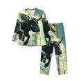 thumbnail image 1 of Balery Bull Charging Through Waves Pijama para Hombre de Dos Piezas con Manga Larga, Conjunto de Dormir y Descanso Suave con Bolsillos-X-Large, 1 of 7