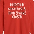 thumbnail image 3 of Instant Message - Mom Close Snacks Closer - Toddler And Youth Long Sleeve Graphic T-Shirt, 3 of 6