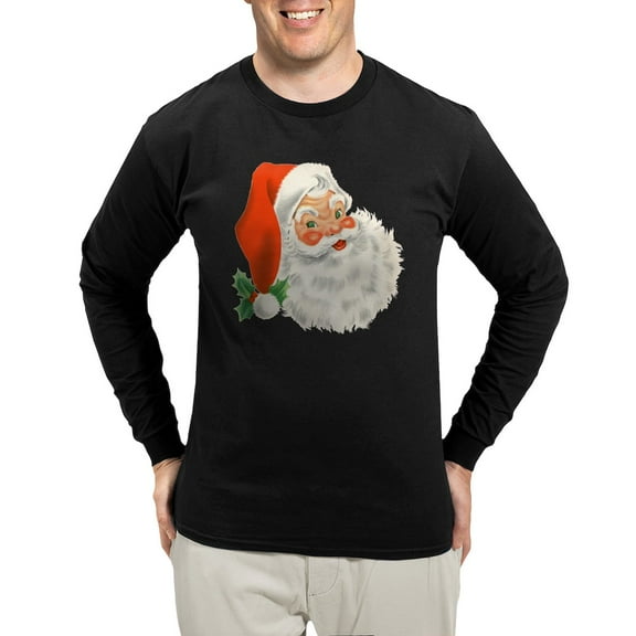 CafePress - Vintage Santa Long Sleeve T Shirt - Long Sleeve Dark T-Shirt