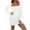 White, variant on White Dress Women's Sexy Summer form Fitting Square Neck Long Sleeved Fold Dress Graduation Dresses for Women 2024 (White,S)