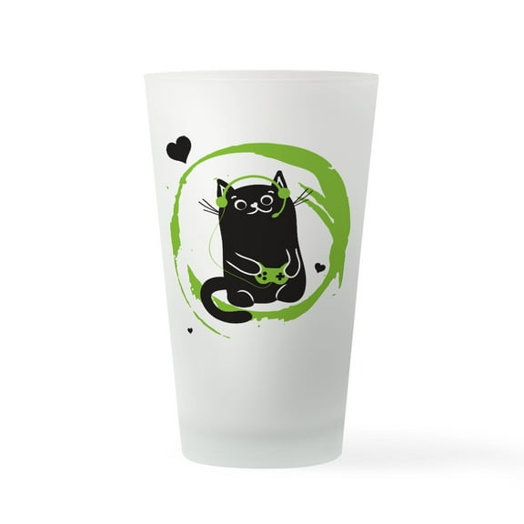 CafePress - Gamer Cat - Pint Glass, Drinking Glass, 16 oz. CafePress