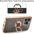 thumbnail image 5 of Electroplated Magnetic Ring Holder Case for iPhone 15 Pro, 360 Degree with Rotation Metal Anti-Drop Finger Ring Holder Magnet Car Holder Soft Slim Silicone Shockproof Cover - Black, 5 of 18