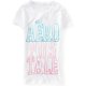 thumbnail image 1 of Aeropostale Puff Paint Stacked Aero Camiseta gráfica para mujer, blanco, XS, 1 of 1