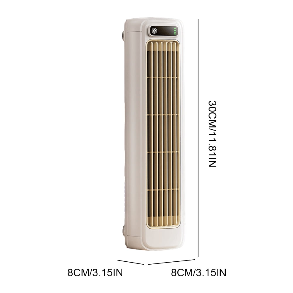 HUISZJ Cooling Fan, Portable Desktop Tower Fan, 3 Speeds Rechargeable Cooling Fan for Kitchen Bedroom Travel (White)