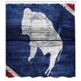 thumbnail image 3 of Ambesonne Wyoming Shower Curtain, Equality State Flag Wooden, 69"Wx75"L, Night Blue Vermilion, 3 of 3