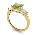 thumbnail image 2 of Three-Stone Engagement Ring for Women - 1.62ct Natural Peridot in 14K Yellow Gold Promise Ring, 2 of 6