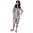 thumbnail image 2 of Moomaya Printed Cotton 3/4 Sleeve Shirt With Capri 2 Piece Nightwear Set Sleepwear For Womens, 2 of 7