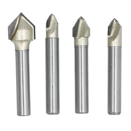 

1/4in Shank Router Bits Carbide 1/4 5/16 3/8 1/2in Cutting Diameter V Bit With PTFE Coating For Woodworking For CNC Engraving