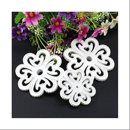 AGPtek 3PCS Food Grade Plastic Fondant Sugarcraft Gum Paste Decorating Kit Cake Mold Cookie Cutter - Floral Shape
