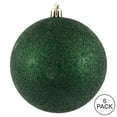 thumbnail image 3 of Vickerman 4" Midnight Green Glitter Ball Ornament, 6 per Bag, 3 of 6
