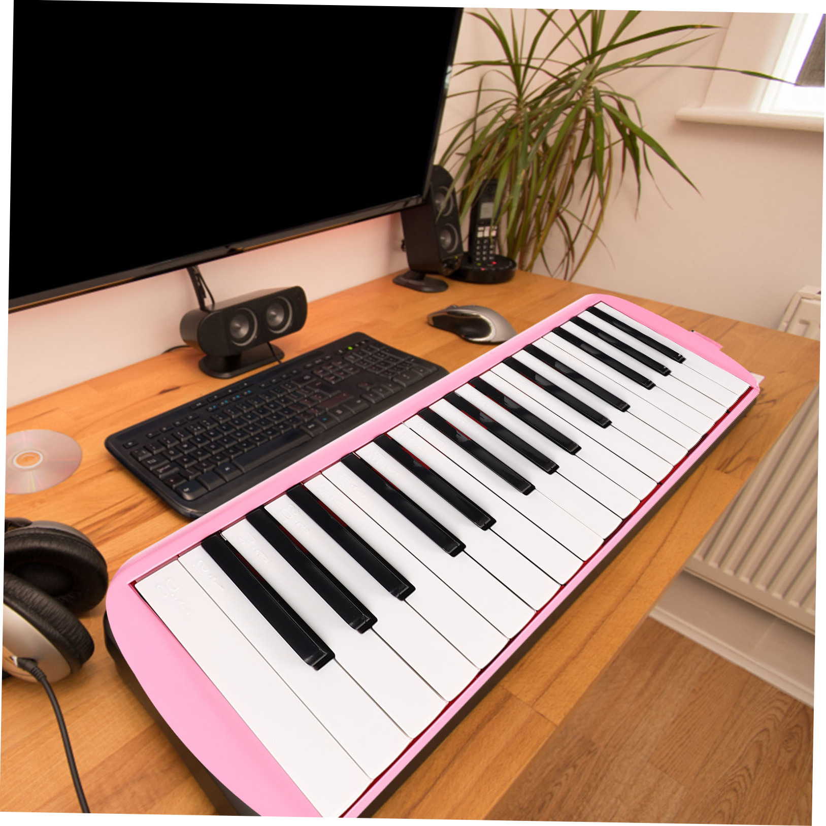 UPKOCH Children Melodica Instruments Music Education 32 Keys Melodica in Pink 1Set