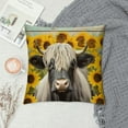 thumbnail image 2 of GOSMITH  Throw Pillow Covers Highland Cow with Sunflowers Cattle Design Square Pillowcase for Home Decor Sofa Car Bedroom Pillow case, 2 of 5