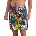 thumbnail image 2 of Salouo Colorful Pug Pattern Swim Trunks for Men,Men's Hawaiian Bathing Suit Swimsuits Quick Dry Swimming Board Shorts Beach Shorts with Pockets-Small, 2 of 6