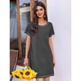 thumbnail image 3 of Ekouaer Nightgowns for Women 2 Pack Night Gowns Short Sleeve Sleepshirts Pullover Nightshirts Soft Sleepwear, 3 of 6