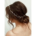 thumbnail image 3 of Bride Wedding Headband Pearl Hair Vine Braid Headpieces Bridal Hair Accessories for Women(Sliver), 3 of 4