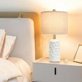 thumbnail image 6 of 22 Inch White Ceramic Table  Modern Farmhouse Nightstand  for Bedroom Living Room Office, 6 of 7