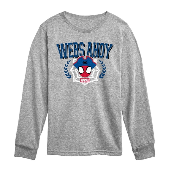 Spidey & His Amazing Friends - Collegiate Webs Ahoy - Youth Boys Long Sleeve Graphic T-Shirt