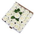 thumbnail image 4 of Flor de Rosa Artificial DIY Simulación Decoración Floral Adorno para el Hogar Espuma de PE Flor Falsa, Blanco Crema 25 piezas kenally HA8917-01B, 4 of 6