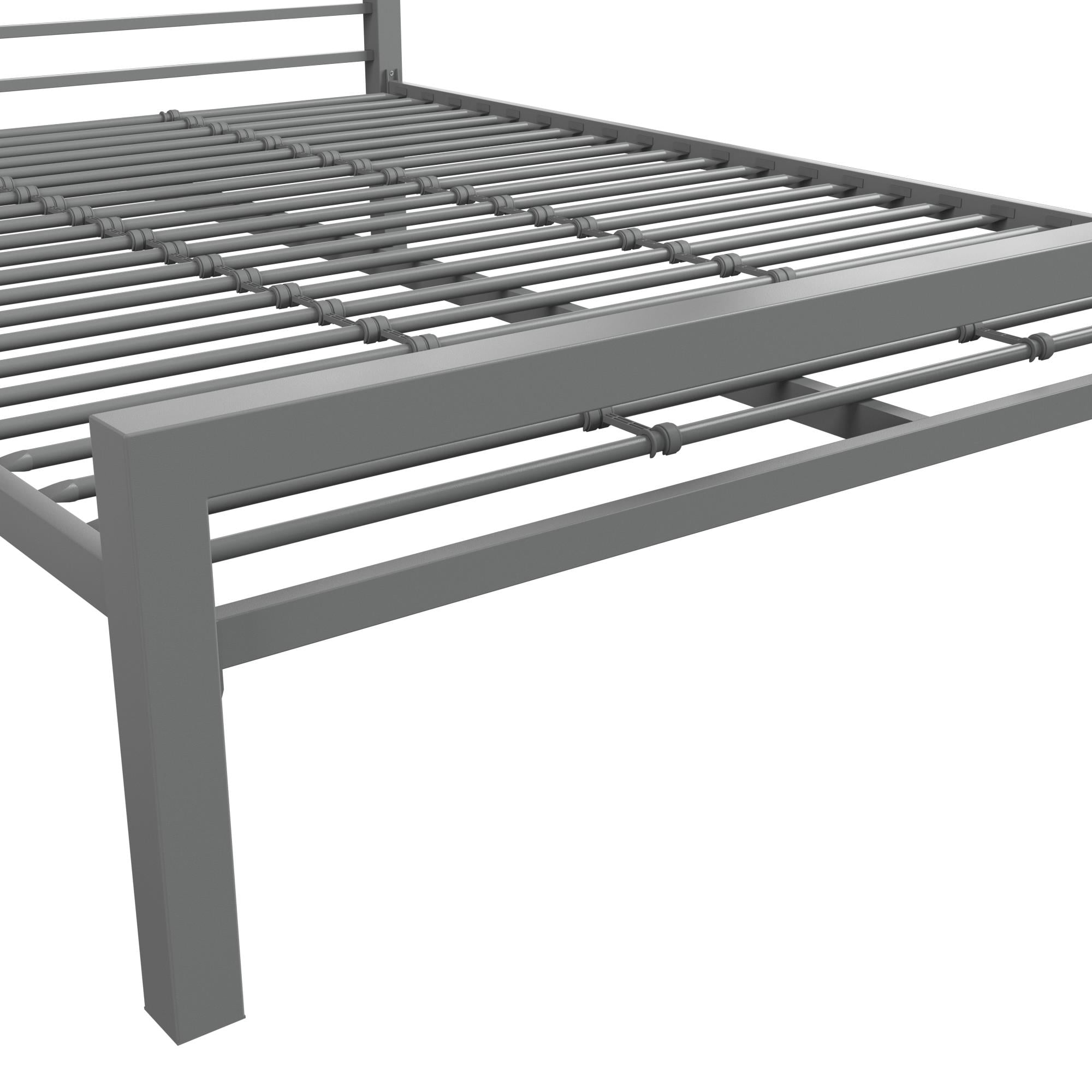 Your Zone Full Metal Platform Bed, Silver
