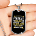 thumbnail image 2 of Portrait Subject Necklace Stainless Steel or 18k Gold Dog Tag 24" Chain, 2 of 8