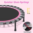 thumbnail image 3 of 60" Kids Trampoline with Safety Enclosure Net, Basketball Hoop, Adjustable Gymnastics Bar and Rings, SHINPT Mini Indoor and Outdoor Trampoline, Pink, 3 of 8