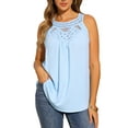 thumbnail image 2 of INSPIRE CHIC Lace Halter Tank Tops for Women's Crochet Sleeveless Vest Summer Outfits XS Light Blue, 2 of 6