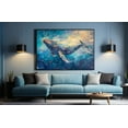 thumbnail image 2 of Animal Wall Art Picture Blue Whale Animal Wall Decor Canvas Wall Art For Livingroom Bedroom Office, 2 of 7