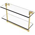 thumbnail image 1 of 16 Inch Two Tiered Glass Shelf with Integrated Towel Bar - PR-2/16TB-PC, 1 of 1