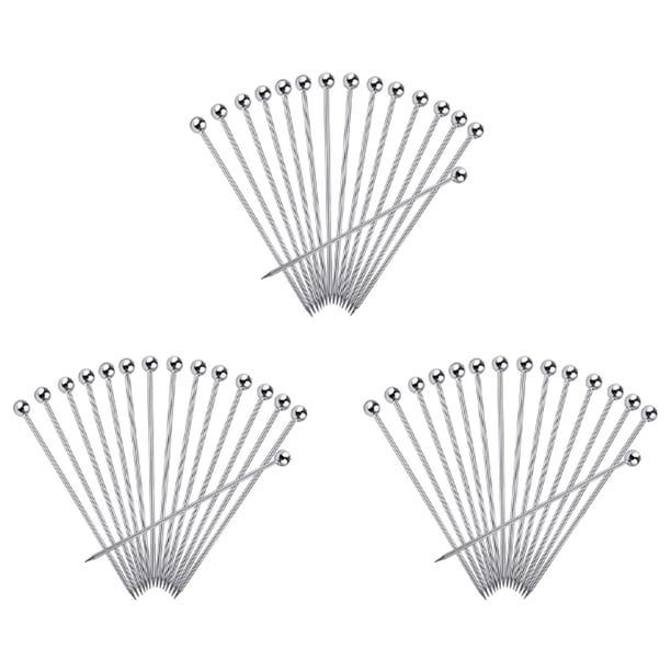 45 Piezas de Palillos de Cóctel, Palillos de Martini de Acero Inoxidable Reutilizables de 4 Pulgadas Palillos de Cóctel para Aperitivos de Aceitunas Sándwich